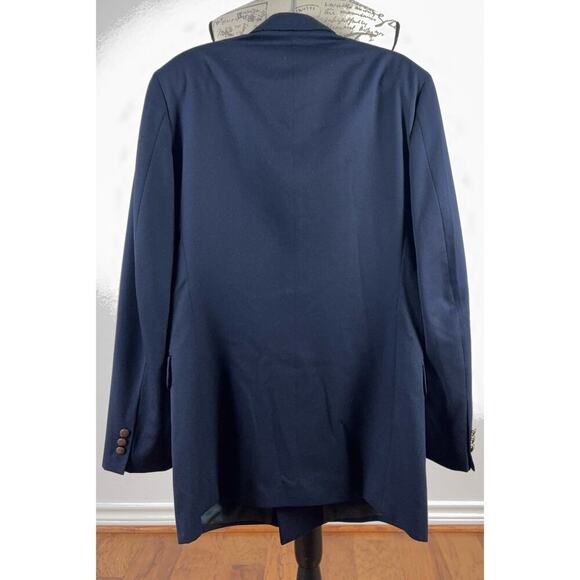 Vintage Oscar Dela Renta Double Breasted Suit Jacket Blazer Men 42 XL Preppy - Picture 2 of 7